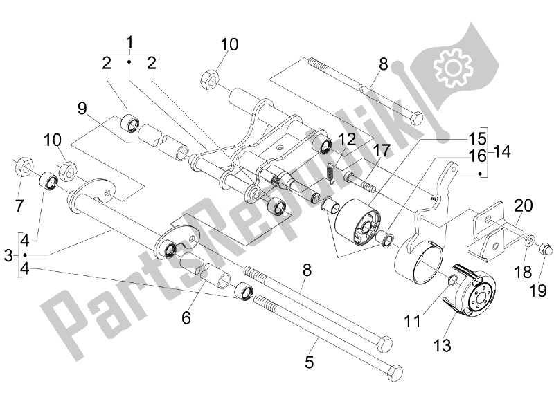 Todas las partes para Brazo Oscilante de Gilera Runner 200 ST 4T E3 2008