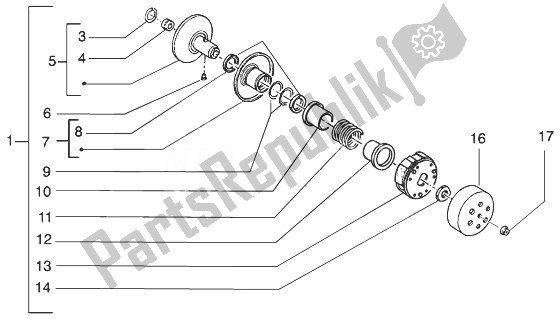 Toutes les pièces pour le Poulie Menée du Gilera Runner 50 Pure JET 1998