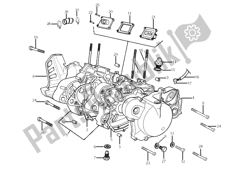 All parts for the Crankcase of the Gilera SMT 50 2006