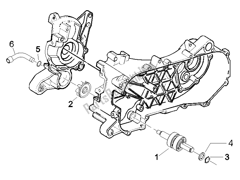 All parts for the Cooler Pump of the Gilera Runner 50 SP SC 2006