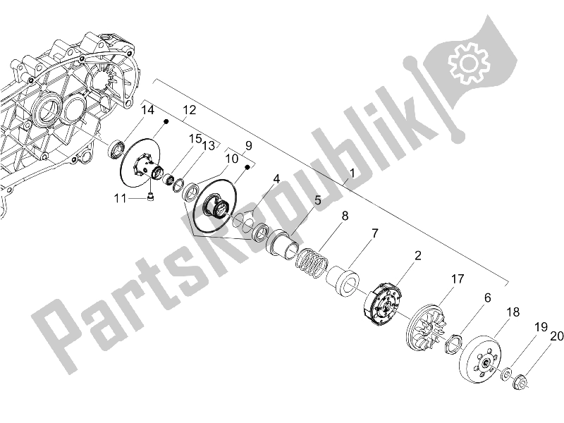 Toutes les pièces pour le Poulie Menée du Gilera Nexus 125 E3 2007