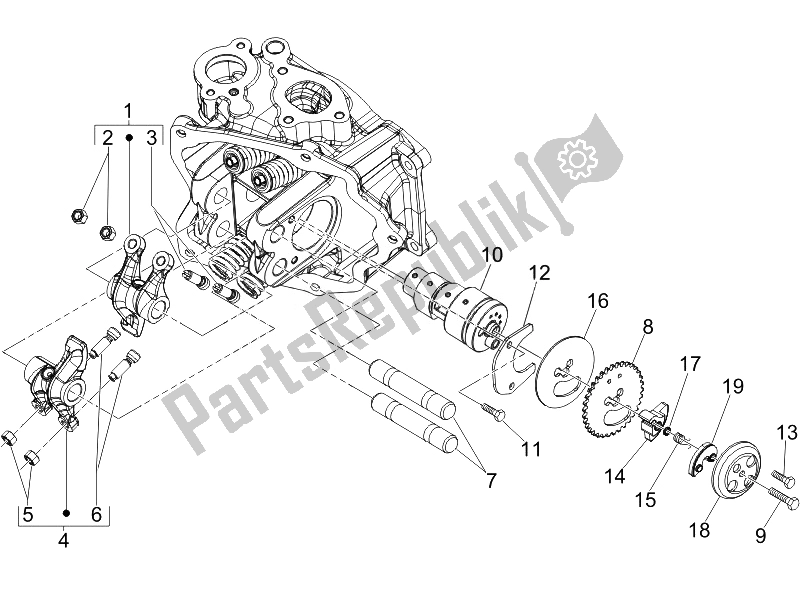 Tutte le parti per il Unità Di Supporto Leve A Dondolo del Gilera Runner 200 ST 4T E3 2008