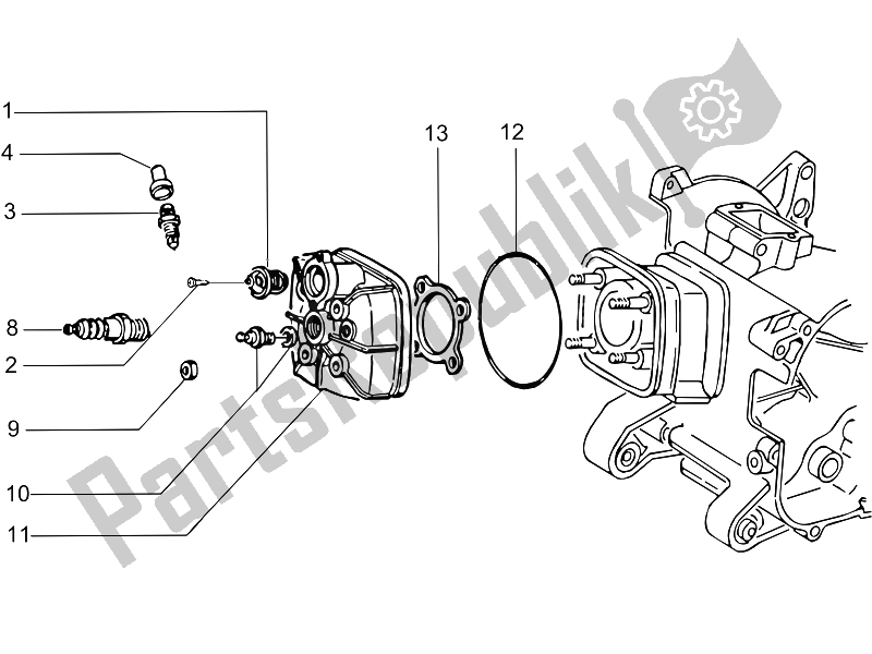 All parts for the Head Unit - Valve of the Gilera DNA 50 2006