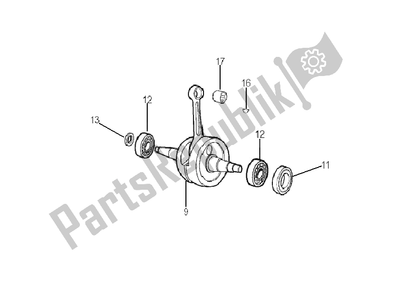 All parts for the Crankshaft of the Gilera RCR 50 2006