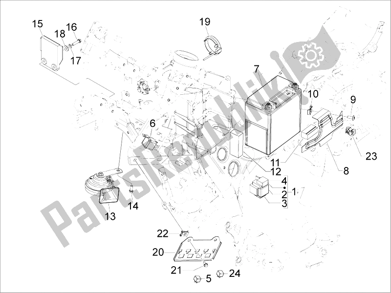 Toutes les pièces pour le Télécommandes - Batterie - Klaxon du Gilera GP 800 2009