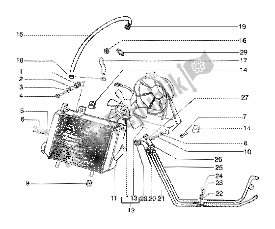 Tutte le parti per il Sistema Di Raffreddamento del Gilera Runner 180 FXR 2T 1998