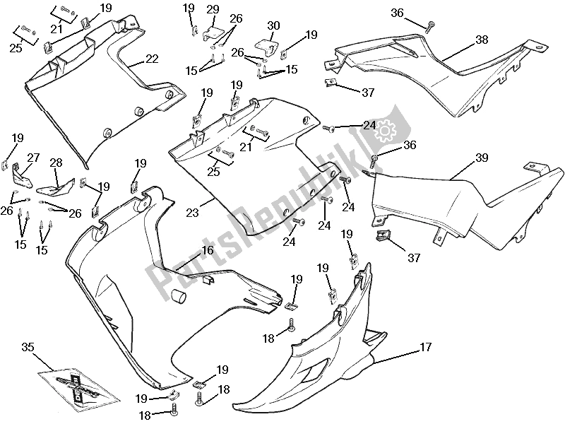 Todas las partes para Cubierta Lateral - Alerón de Gilera SC 125 2006