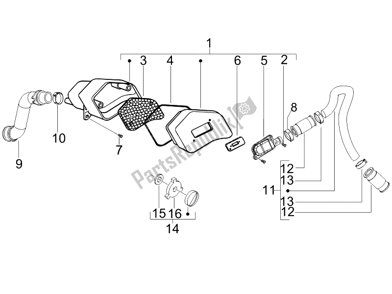 Toutes les pièces pour le Boîte à Air Secondaire du Gilera Stalker Naked UK 50 2008