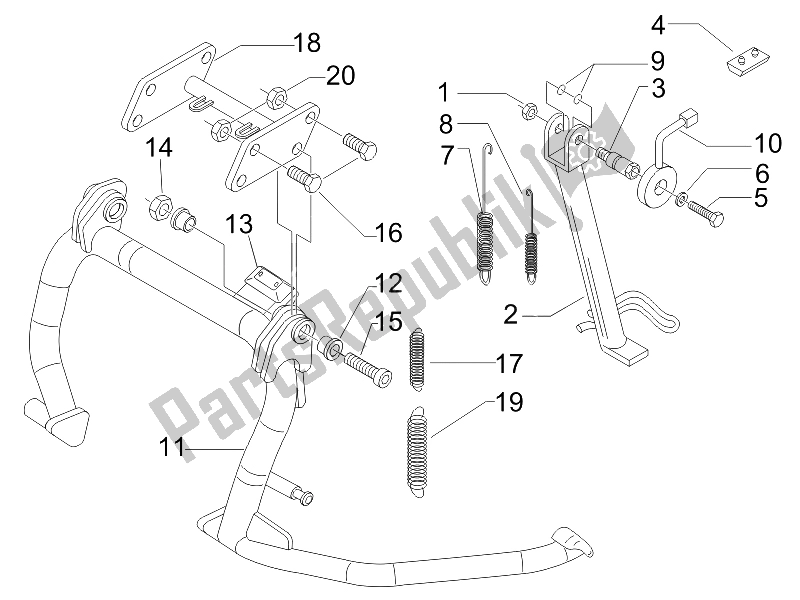 Toutes les pièces pour le Des Stands du Gilera Nexus 500 E3 UK 2006