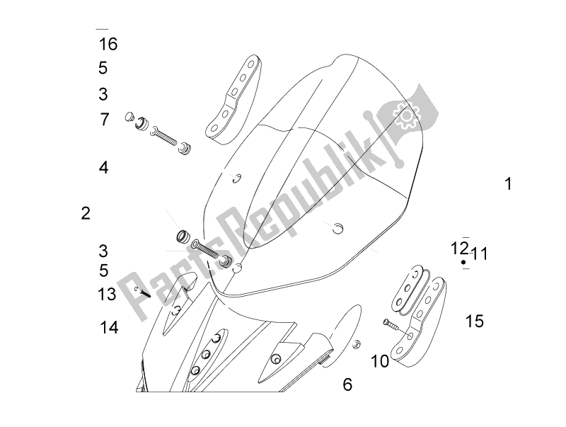 Toutes les pièces pour le Pare-brise - Verre du Gilera Nexus 250 SP E3 UK 2006