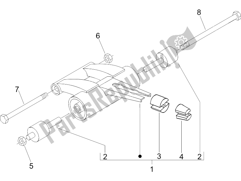 Toutes les pièces pour le Bras Oscillant du Gilera Storm 50 UK 2007