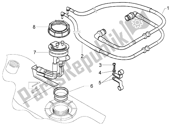 All parts for the Supply System of the Gilera Nexus 500 1998
