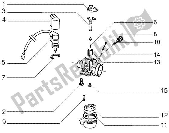 Toutes les pièces pour le Carburateur (2) du Gilera DNA M Y 50 1998