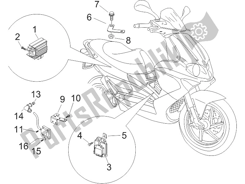 Toutes les pièces pour le Régulateurs De Tension - Unités De Commande électronique (ecu) - H. T. Bobine du Gilera Runner 200 VXR 4T 2005