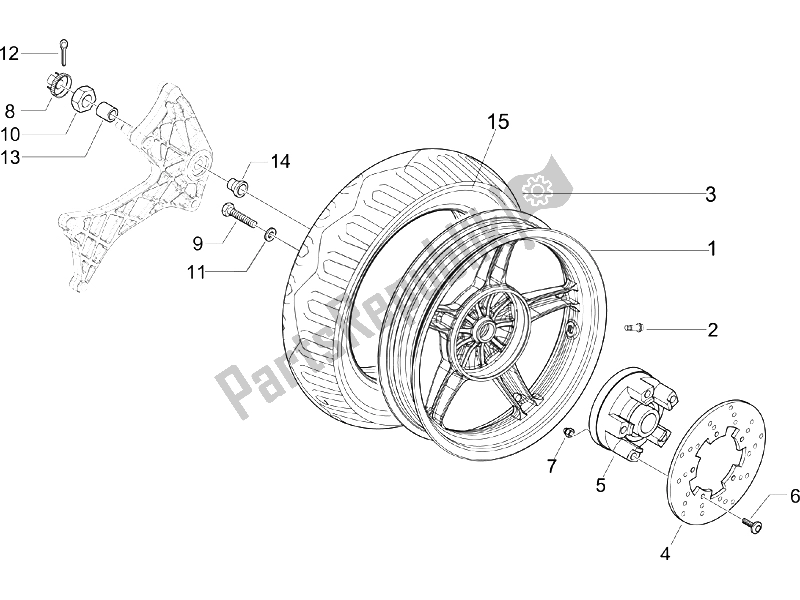 Todas las partes para Rueda Trasera de Gilera Runner 125 VX 4T SC 2006