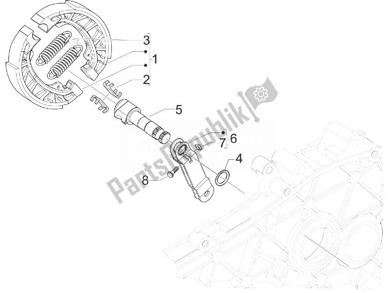 All parts for the Rear Brake - Brake Jaw of the Gilera Stalker 50 2008