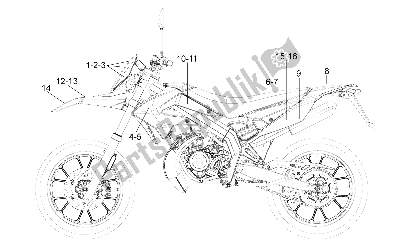 All parts for the Decals of the Gilera SMT 50 2013