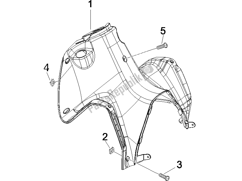 Todas las partes para Guantera Frontal - Panel De Rodilleras de Gilera Runner 200 VXR 4T E3 2006