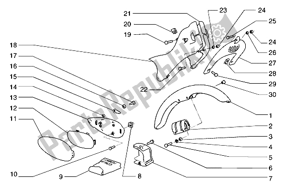 All parts for the Fairings of the Gilera Cougar 50 1998