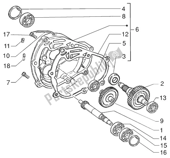 Tutte le parti per il Albero Ruota Posteriore del Gilera Runner 125 VX 4T 1998