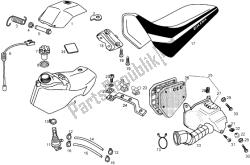 Fuel tank-filter box-seat