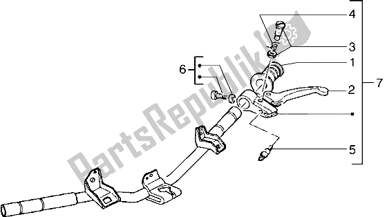 All parts for the Handlebars Component Parts (2) of the Gilera Runner 50 1998