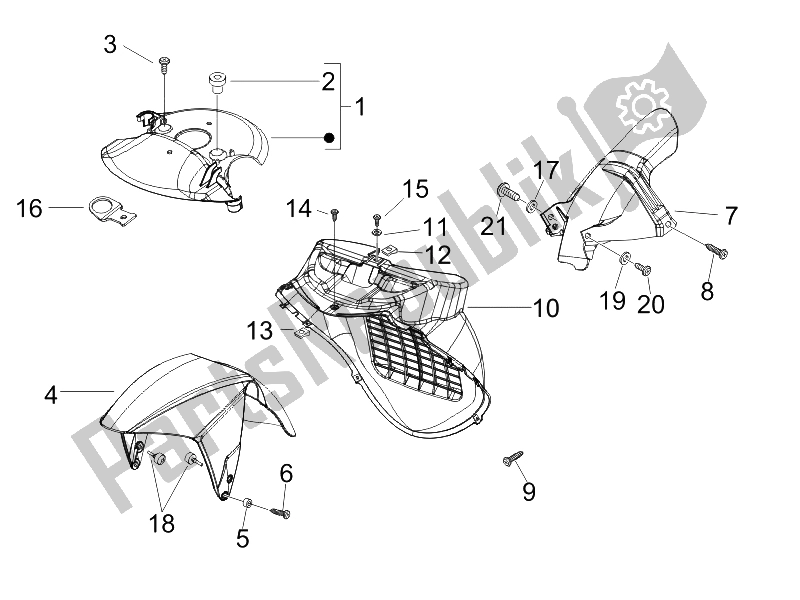 All parts for the Wheel Huosing - Mudguard of the Gilera Runner 200 VXR 4T Race E3 2006