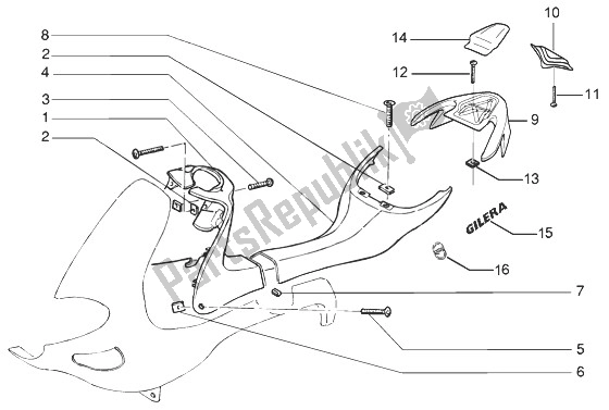 All parts for the Fairings (5) of the Gilera Runner 125 VX 4T 1998