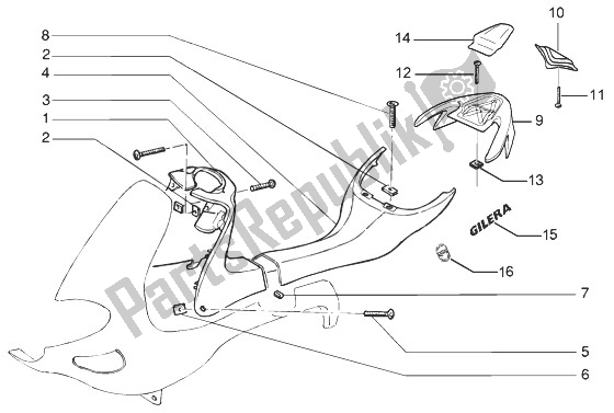 Toutes les pièces pour le Carénages (5) du Gilera Runner 200 VXR 4T 1998