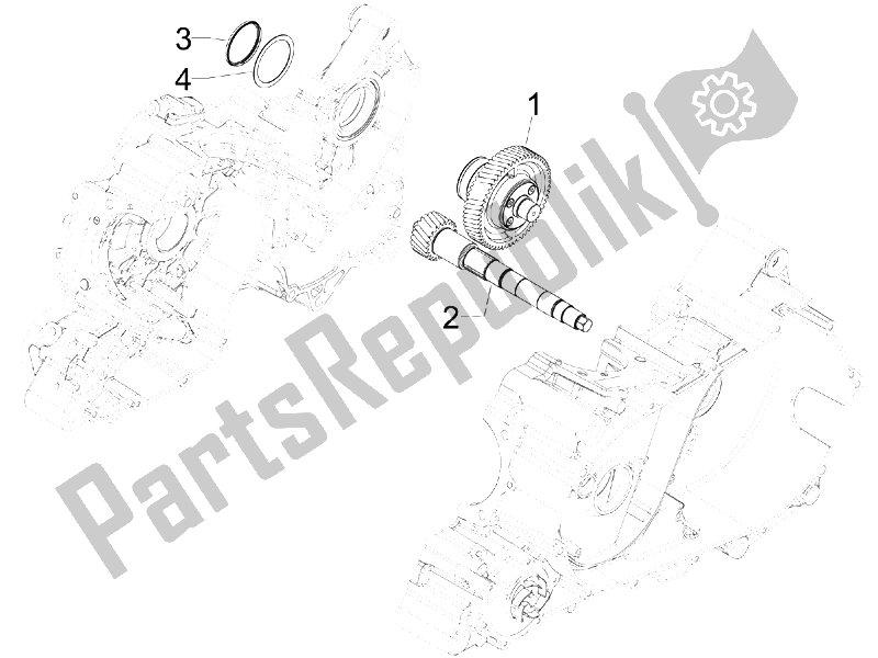 All parts for the Reduction Unit of the Gilera GP 800 2009