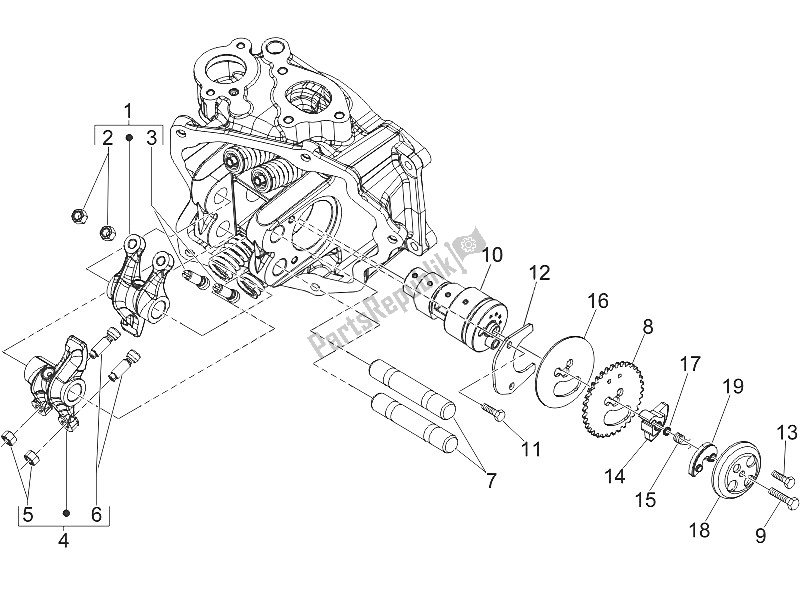 Todas las partes para Unidad De Soporte De Palancas Oscilantes de Gilera Runner 200 VXR 4T 2005