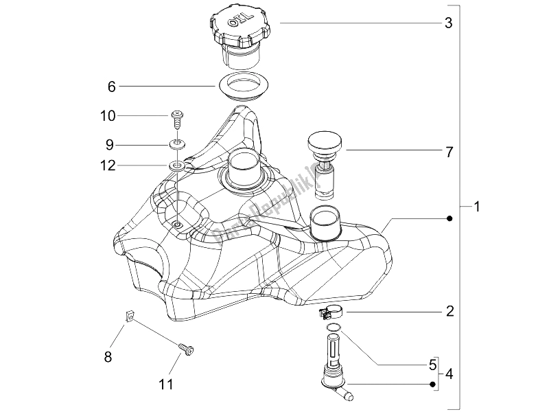 All parts for the Oil Tank of the Gilera Runner 50 SP Race 2005