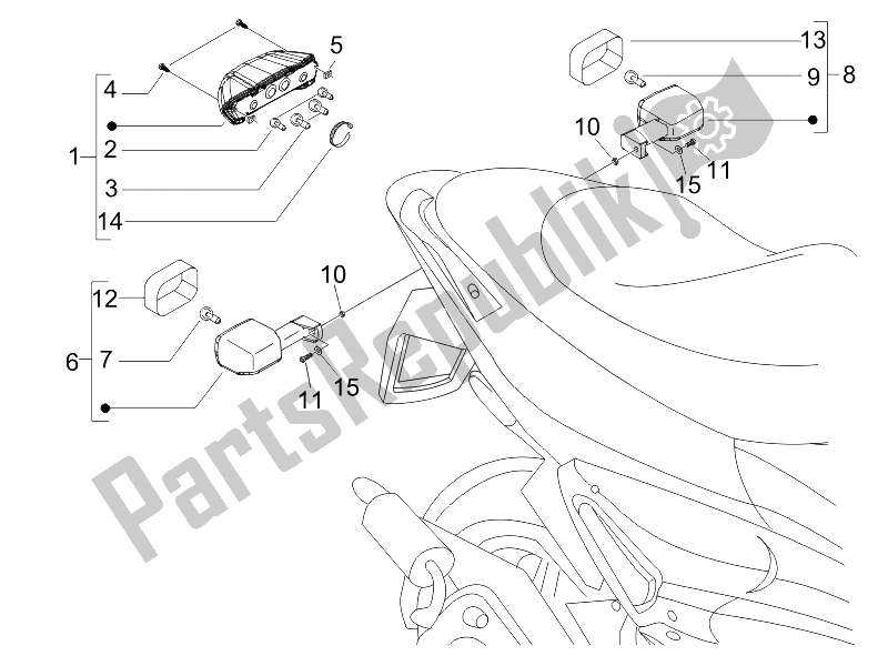 Tutte le parti per il Fanali Posteriori - Indicatori Di Direzione del Gilera Runner 50 Pure JET SC UK 2005