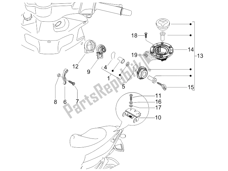 Toutes les pièces pour le Serrures du Gilera Runner 50 Pure JET SC 2006