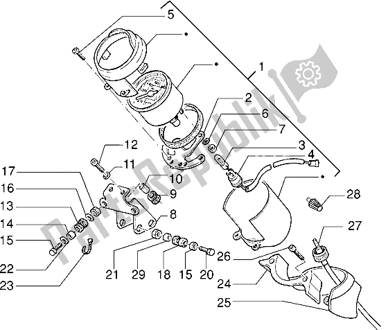 All parts for the Speedometer of the Gilera Eaglet 50 1998