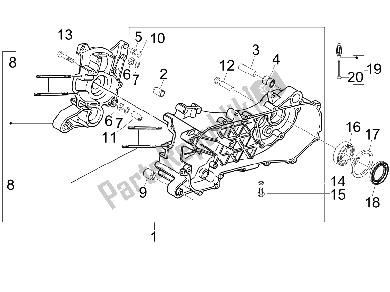 Toutes les pièces pour le Carter du Gilera Stalker Naked 50 2008