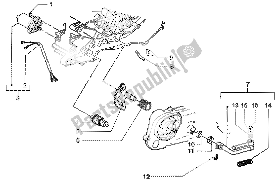 Toutes les pièces pour le Levier De Démarrage Du Démarreur du Gilera Runner 50 Poggiali 1998