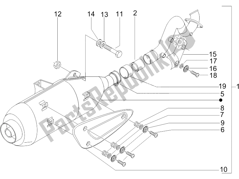 Toutes les pièces pour le Silencieux du Gilera Runner 200 VXR 4T Race 2005