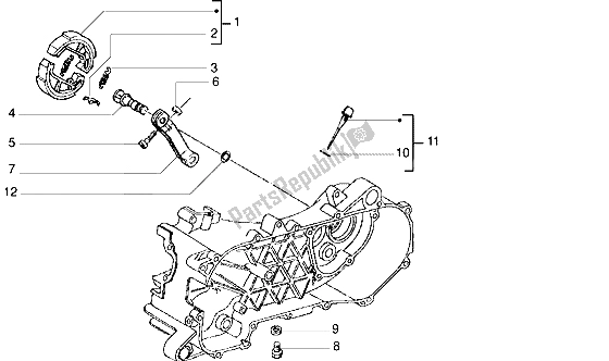 All parts for the Brake Lever of the Gilera DNA 50 1998