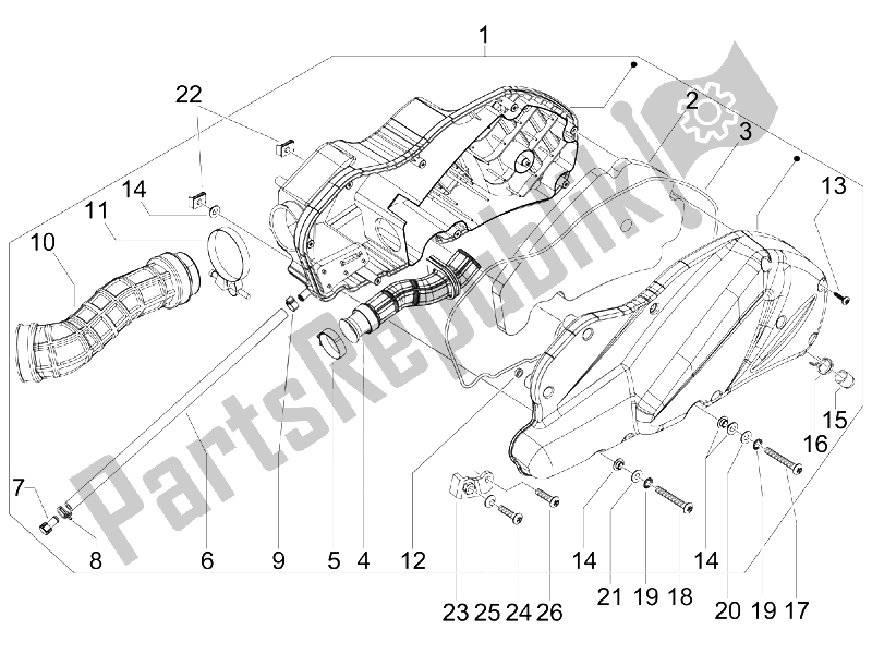 Todas las partes para Filtro De Aire de Gilera Fuoco 500 E3 2007