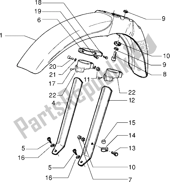 Todas las partes para Guardabarros Delantero de Gilera GSM M Y 50 1998