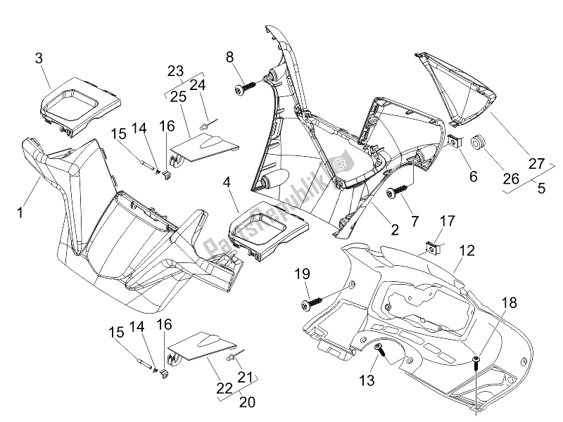 Toutes les pièces pour le Couvertures De Guidon du Gilera Nexus 500 E3 2009