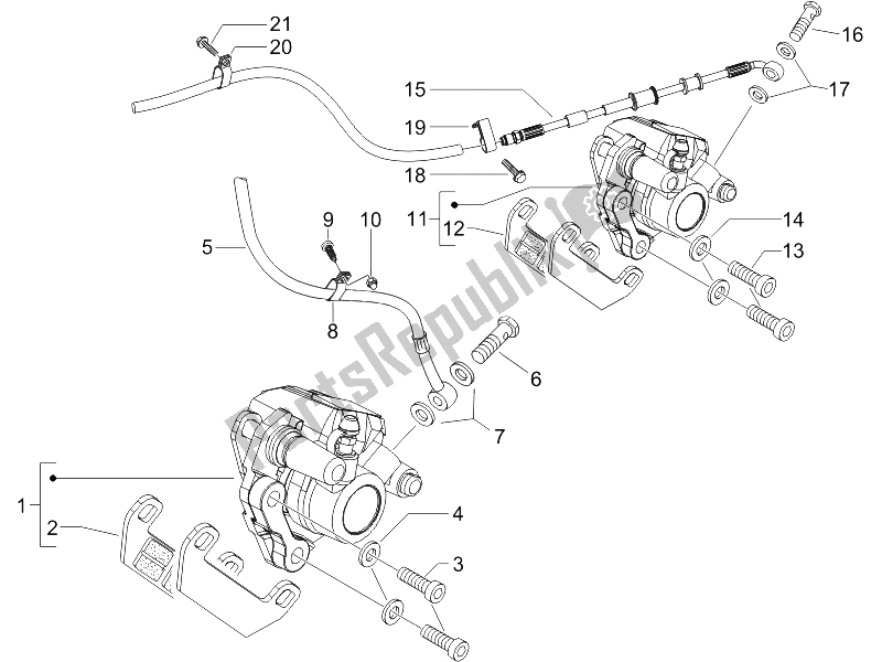 All parts for the Brakes Pipes - Calipers of the Gilera Runner 200 VXR 4T Race UK 2006