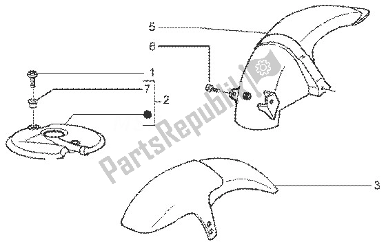 Tutte le parti per il Parafango Anteriore E Posteriore del Gilera Runner 50 SP 1998