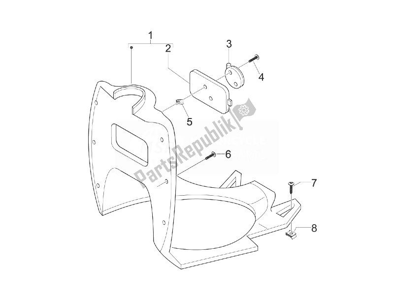 Alle onderdelen voor de Dashboardkastje Voor - Kniebeschermer van de Gilera Stalker 50 2008