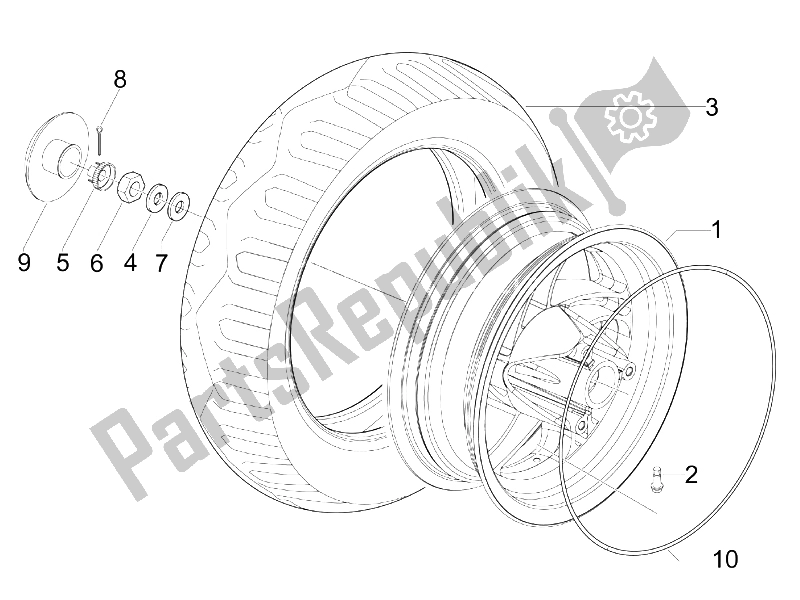 Toutes les pièces pour le Roue Arrière du Gilera Stalker Special Edition 50 2007