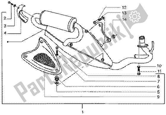 Toutes les pièces pour le Silencieux du Gilera Runner 50 Poggiali 1998