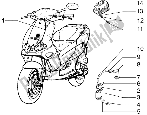 Todas las partes para H. T. Regulador De Bobina de Gilera Runner 50 1998