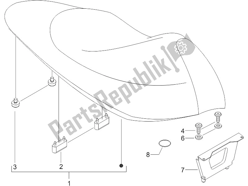 All parts for the Saddle/seats - Tool Roll of the Gilera Runner 50 Pure JET 2005