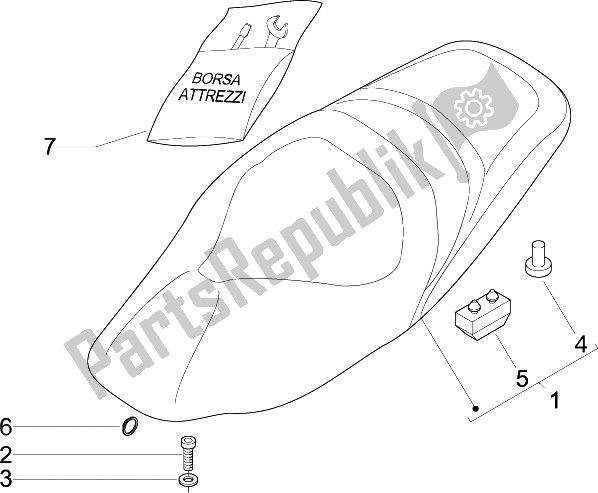 Toutes les pièces pour le Selle / Sièges du Gilera Nexus 500 E3 2009